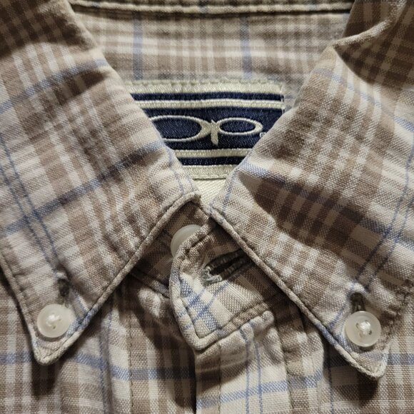 Ocean Pacific Short Sleeve Button Front Plaid Shirt LARGE - Picture 5 of 7